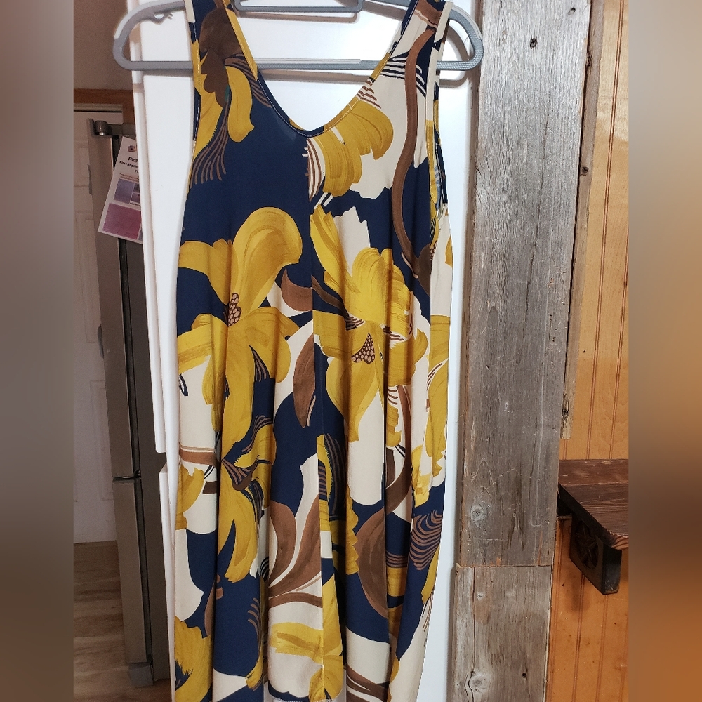 New Collection Size 12 100%viscose Summer Dress Earthy Colors - Picture 4 of 4